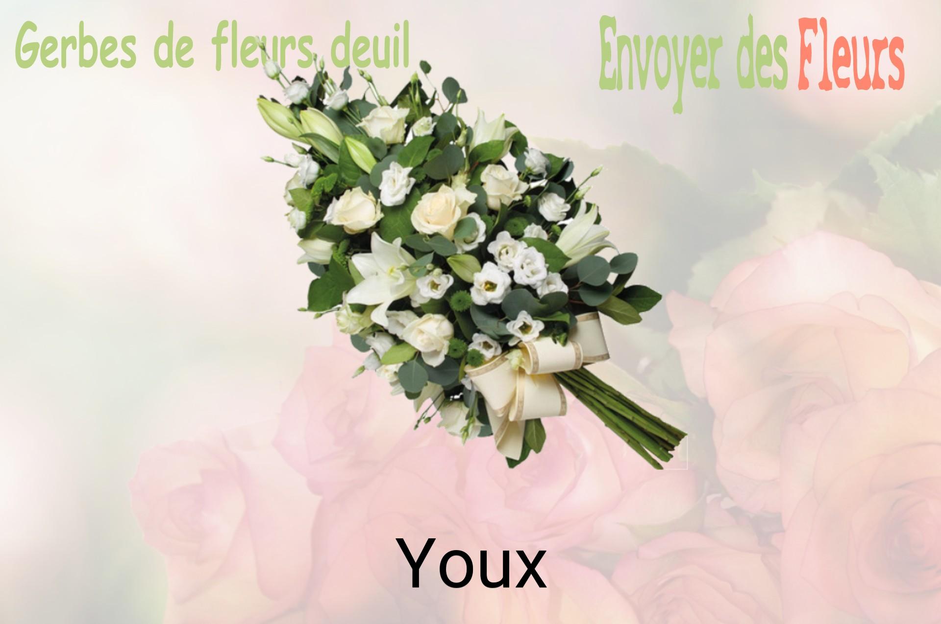 Gerbe de fleurs de deuil livrée à Youx